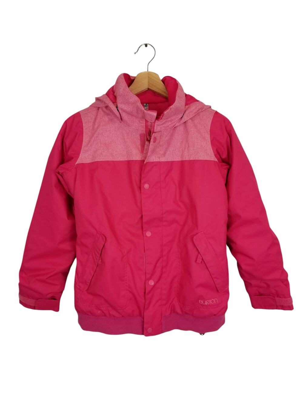 Burton Girls Pink Hooded Ski Snowboard Jacket Size Medium 10-12